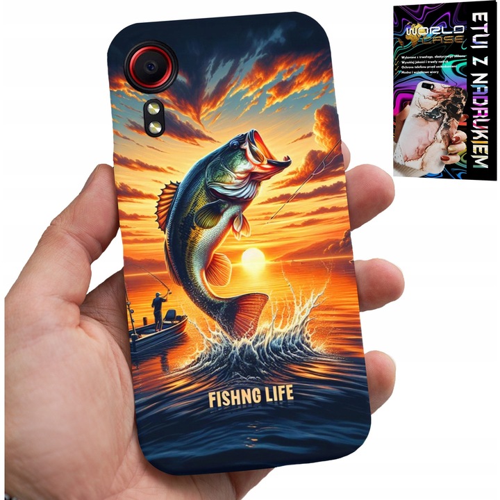 Tok Samsung Galaxy XCover 7-hez, World Case, horgászbotos, szilikon, többszínű