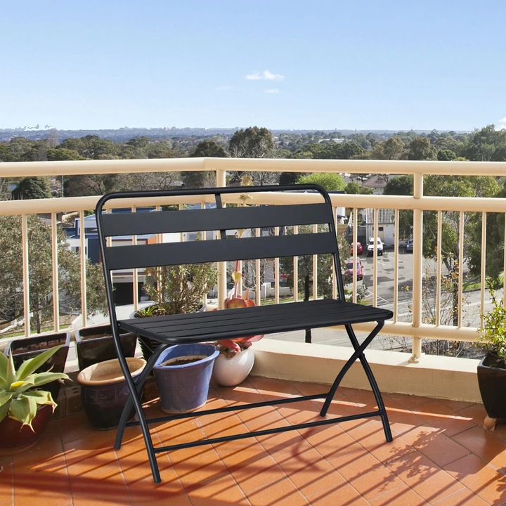 Сгъваема градинска пейка за 2 места