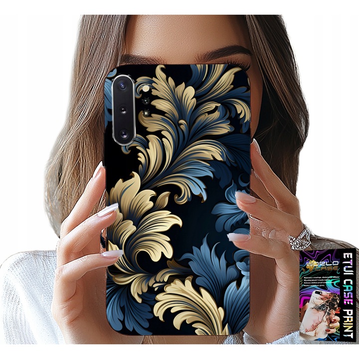 Samsung Note 10 Plus tok, World Case, elegáns arany, szilikon, személyre szabott design