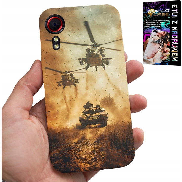 Caz pentru telefon, World Case, Samsung Galaxy Xcover 7, cauciuc de înaltă calitate, imprimare militară, multicolor