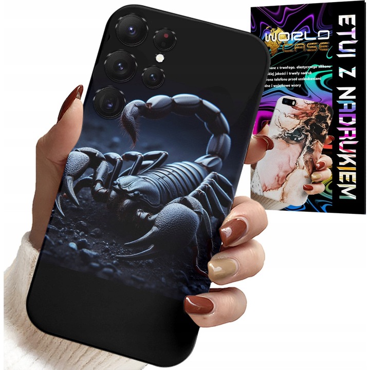Carcasă Samsung Galaxy S25 Ultra, World Case, design Scorpion, silicon, set cu folie hidrogel