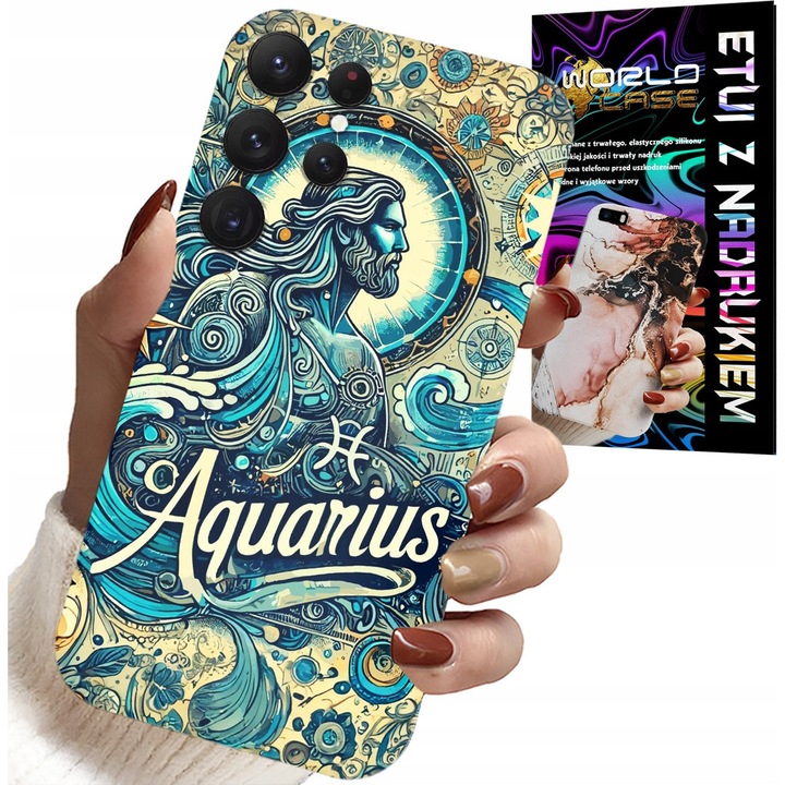 Husă pentru Samsung Galaxy S25 Ultra, World Case, design zodiacal, spate astronomic, silicon
