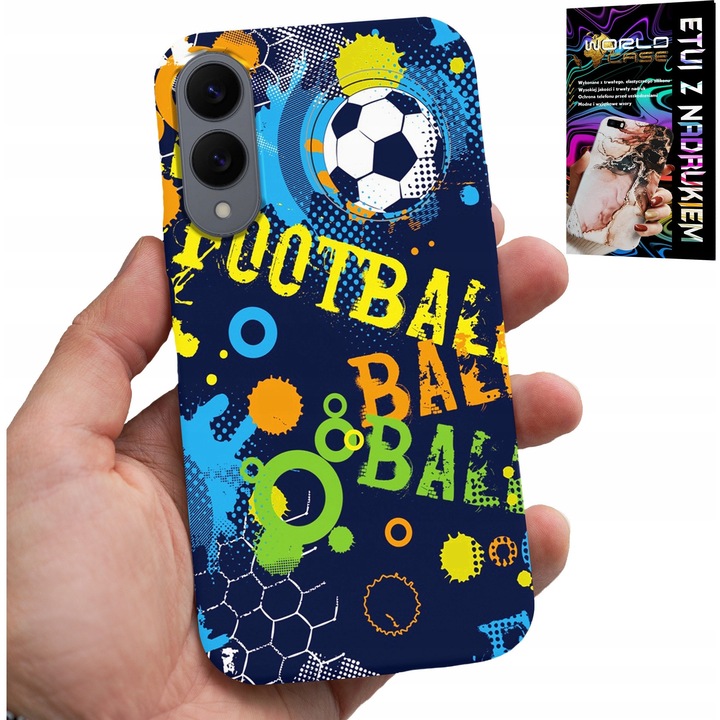 Telefontok, World Case, Samsung Galaxy S25 Edge, kiváló minőségű gumi, futball nyomtatás, többszínű
