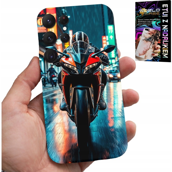 ETUI PENTRU SAMSUNG GALAXY S22 Ultra - MOTOR, MOTOCICLETE SINGLE SKIPPING + FILE