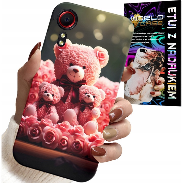 Carcasa pentru telefon, World Case, Samsung Galaxy Xcover 7, silicon, roz, cu folie inclusă