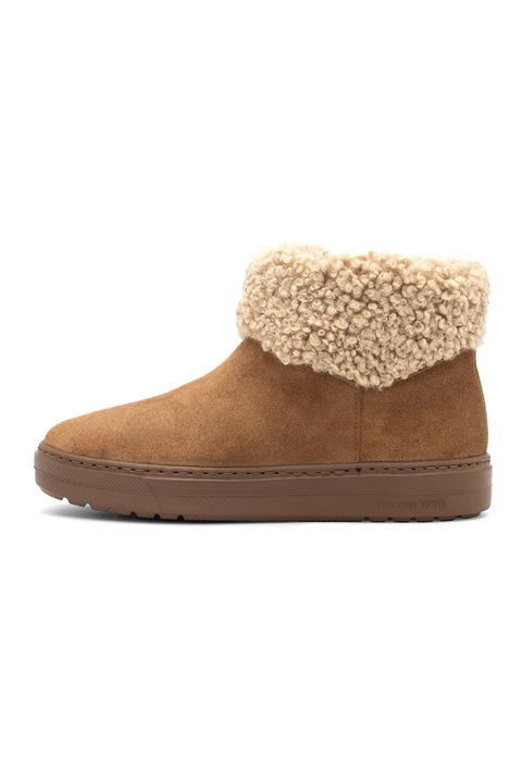 RYŁKO, Ghete de piele intoarsa cu garnituri de blana shearling, Caramel