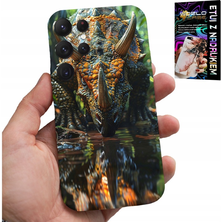 Carcasă pentru telefon, World Case, Triceratops, silicon, Samsung Galaxy S25 Ultra
