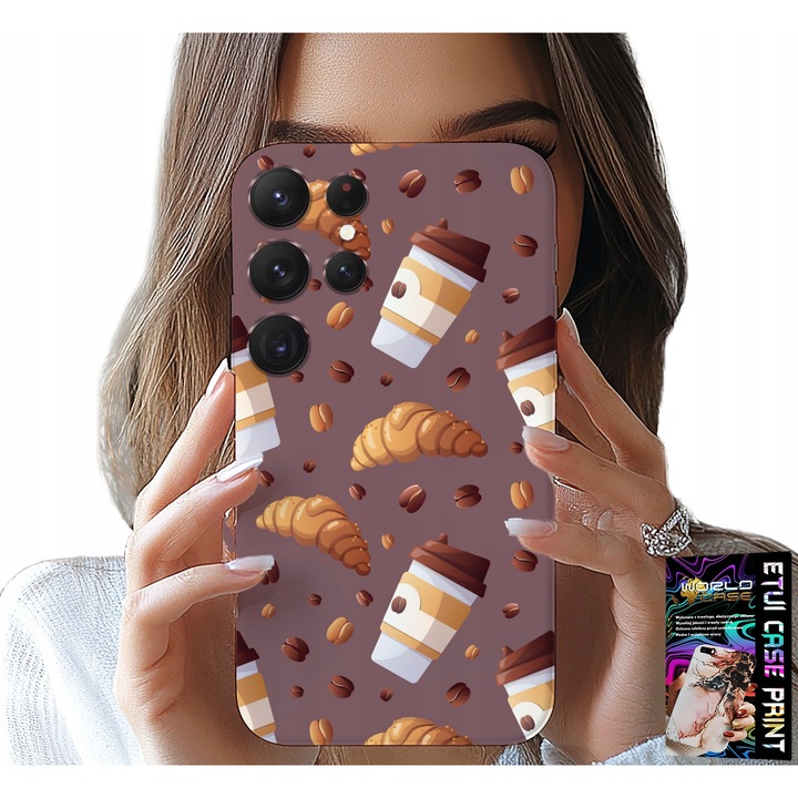 Telefontok, World Case, Samsung Galaxy S25 Ultra, gumi, kávés croissant x bab minta