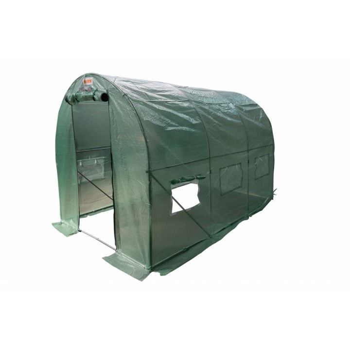 Solariu/Sera 300 x 200 x 200 cm RURIS 300, densitate material 140 g/mp, suprafata 6 mp, 6 ferestre cu plasa insecte, usa rulanta cu fermoar, dimensiune 300 x 200 x 200 cm, structura din teava galvanizata 19 mm