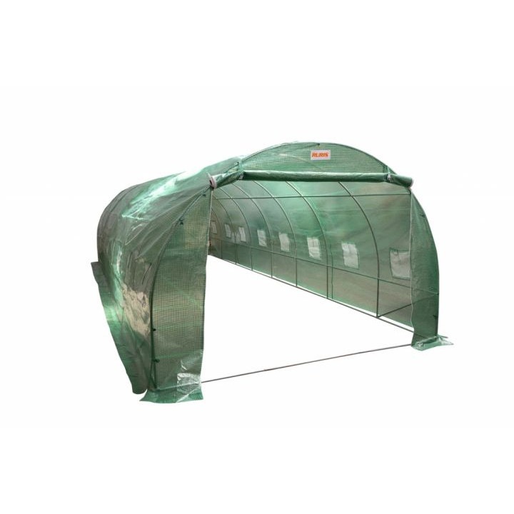 Solariu/Sera 800 x 300 x 200 cm RURIS 800, densitate material 140 g/mp, suprafata 24 mp, 8 ferestre cu plasa insecte, usa rulanta cu fermoar, 800 x 300 x 200 cm dimensiune, structura din teava galvanizata 19 mm