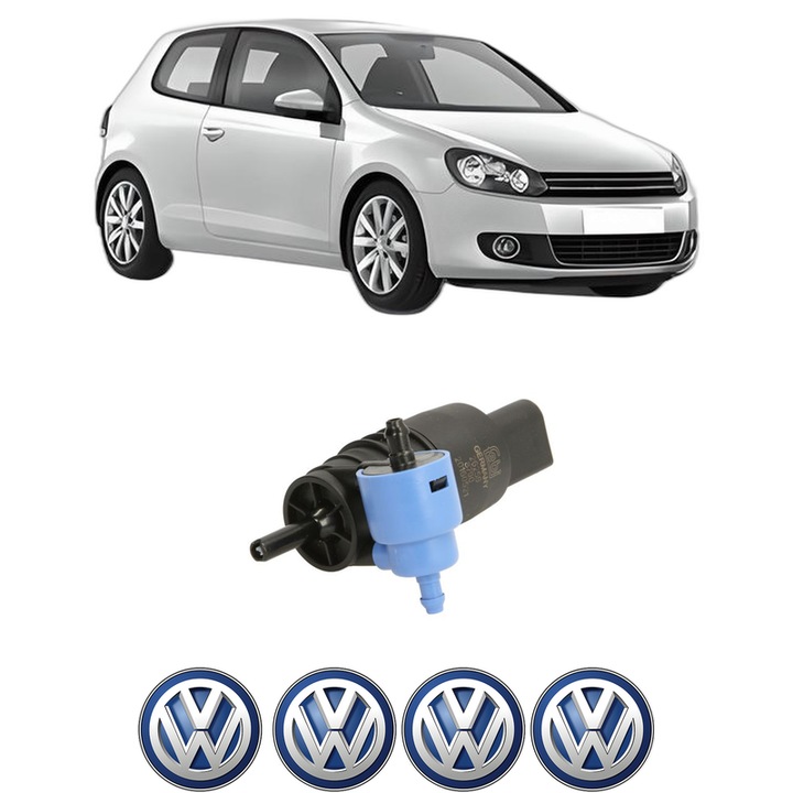 Pompa de apa spalare parbriz Volkswagen GOLF VI (5K1) din 2008-2013, auto, Febi, 4x Stickere auto cu Volkswagen