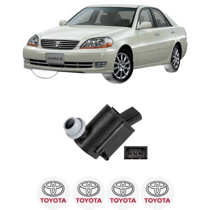 Pompa de apa spalare parbriz TOYOTA MARK II IX Saloon (_X11_) din 2002-2004, auto, Febi, 4x Stickere auto cu TOYOTA
