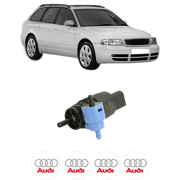 Pompa de apa spalare parbriz AUDI A4 B5 Avant (8D5) din 1994-2001, auto, Febi, 4x Stickere auto cu AUDI