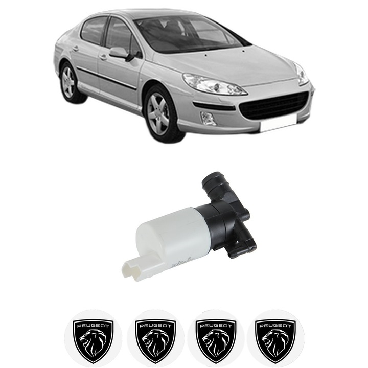 Pompa de apa spalare parbriz PEUGEOT 407 (6D_) din 2004-2010, auto, Febi, 4x Stickere auto cu PEUGEOT