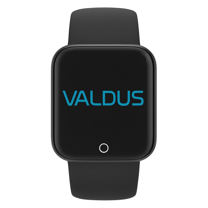 Smartwatch VALDUS 2024, Ecran 1.44” TFT, Monitorizare Puls si Tensiune, Moduri Sport, Notificari Apeluri & Mesaje, IP67, Compatibil Android/iOS, Negru