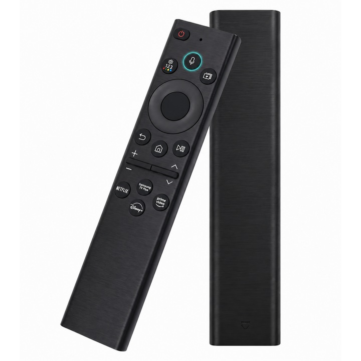 Telecomanda Universala cu Control Vocal pentru Smart TV Samsung, Modele QLED, The Frame, Crystal UHD (2019-2026), Negru