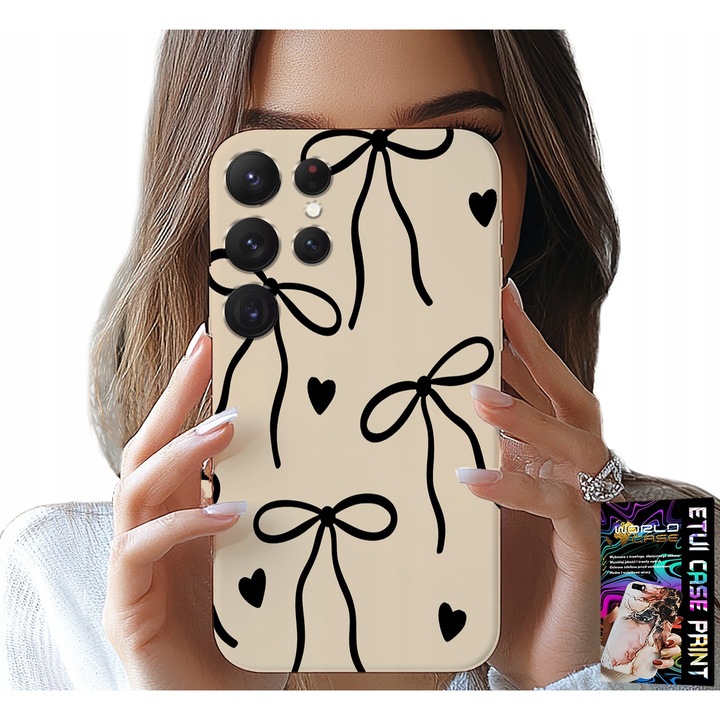 Husa pentru telefon Samsung Galaxy S24 Ultra, World Case, bézs, szilikon, masni design