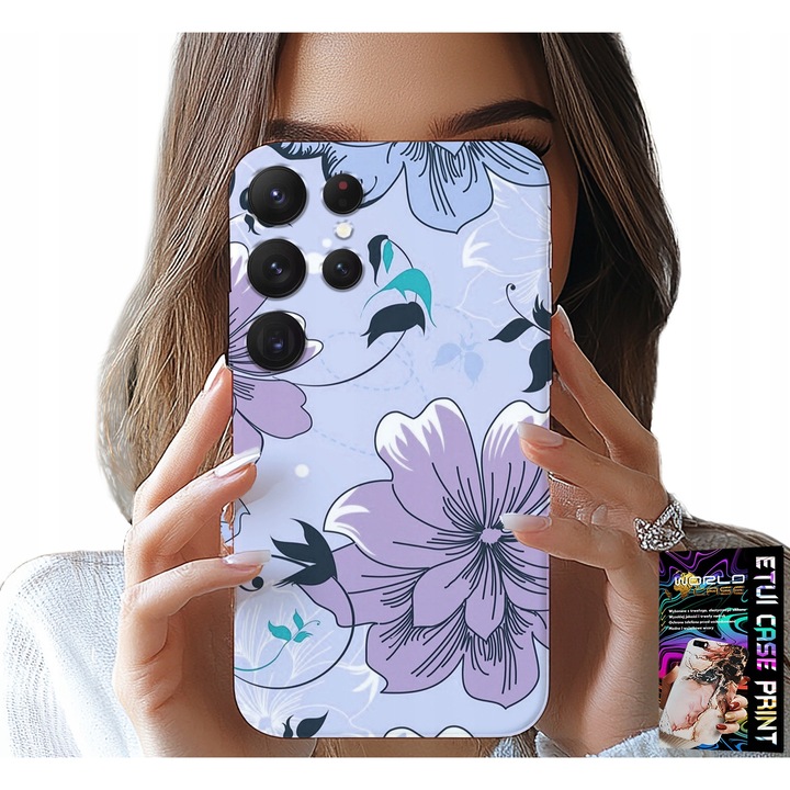 Telefontok, World Case, Samsung Galaxy S24 Ultra, virágos, szilikon, többszínű