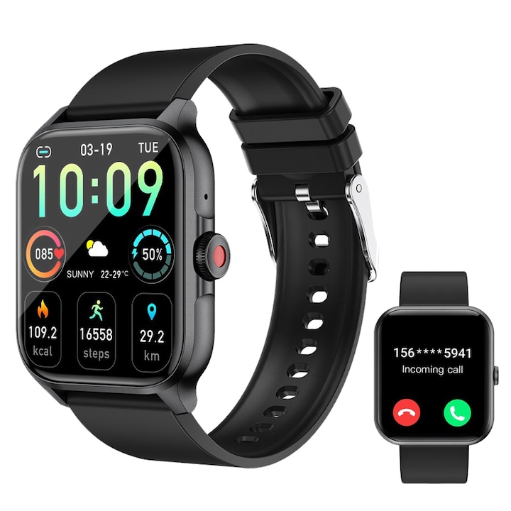 Bratara fitness smart NIRU GoFit™ – monitorizare puls, tensiune arteriala, oxigen, pasi, calorii, somn, menstruatie, ultra usoara, baterie 35 zile, waterproof IP68, GPS, Bluetooth, notificari, Android si iOS, unisex, pentru sport si sanatate, Portocaliu