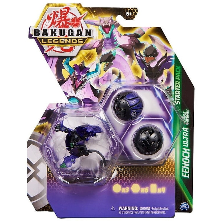 Комплект фигурки Bakugan Legends - Eenoch Ultra, Cimoga, Ryerazu, 20x26x7см, за деца над 6 години