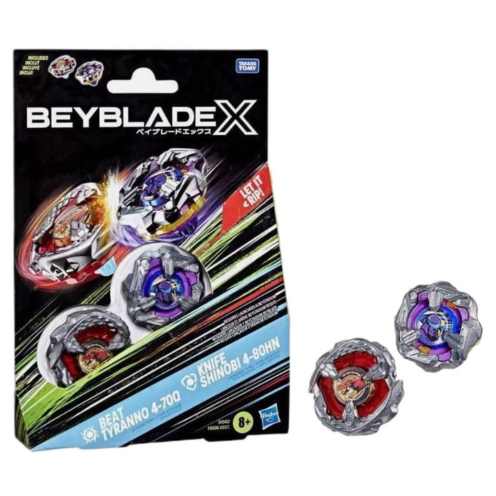 Titireze Beyblade X, Hasbro, 2 jucarii, multicolor, pentru copii peste 8 ani