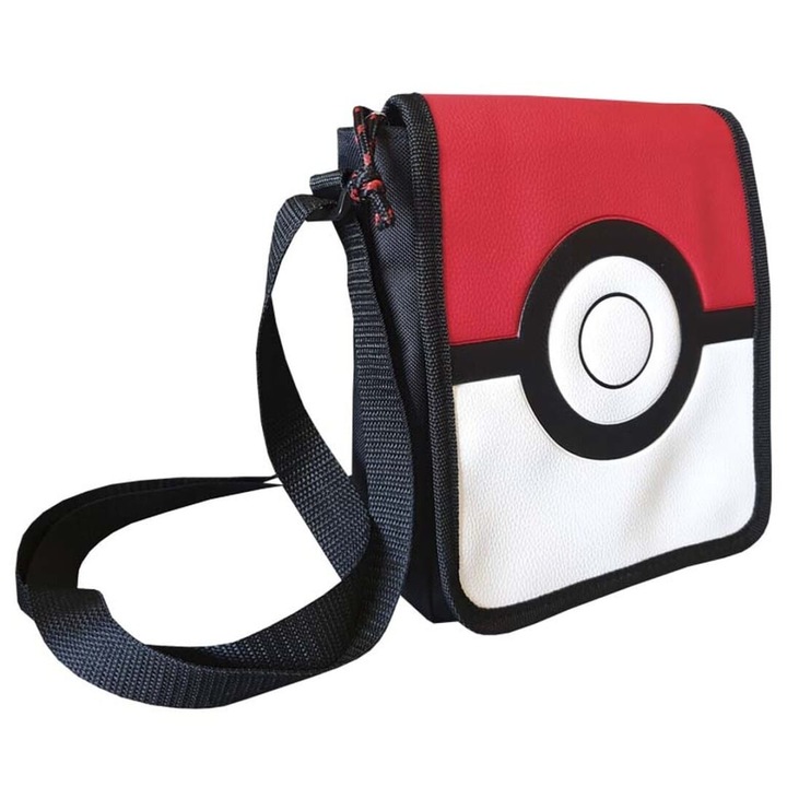 Geanta Pokemon Pokeball, CYP BRANDS, 21x24x3,5cm, cu curea reglabila, pentru fani