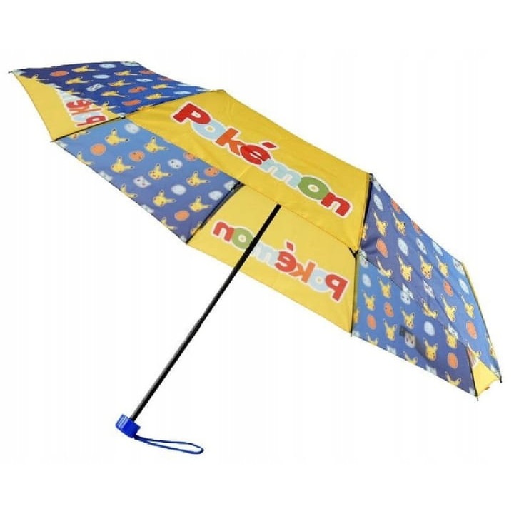 Umbrela Pokemon, Cyp Brands, 90cm, pentru copii peste 3 ani, culoare albastra