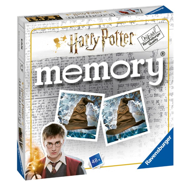 Joc de memorie Ravensburger Harry Potter, 48 carti, 15x15x3,5cm