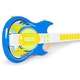 Комплект електрическа китара и микрофон със стойка за деца "LikeSmart Guitar Mic Set" – звуци, ритми, MP3 свързване, 3+ години, интерактивна музикална играчка, синьо/жълто