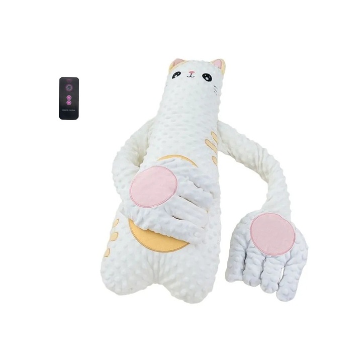 Funny Party Shop Többfunkciós babapárna, nyugodt alváshoz, a függetlenség fejlesztéséhez, kólika ellen, otthonra és utazáshoz, 3 hónap-2 év, Rózsaszín macska