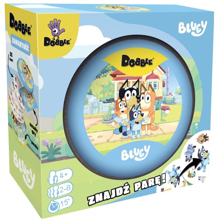 Joc de societate, Rebel, Dobble: Bluey, 55 cărți, 2-8 jucători, Multicolor
