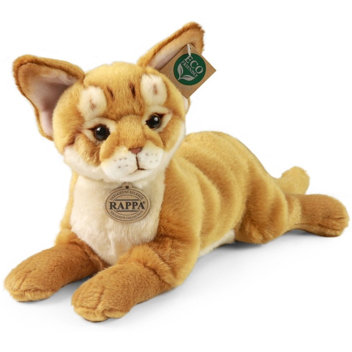 Плюшена играчка, Rappa, абисинска котка, екологична, 30см, многоцветна