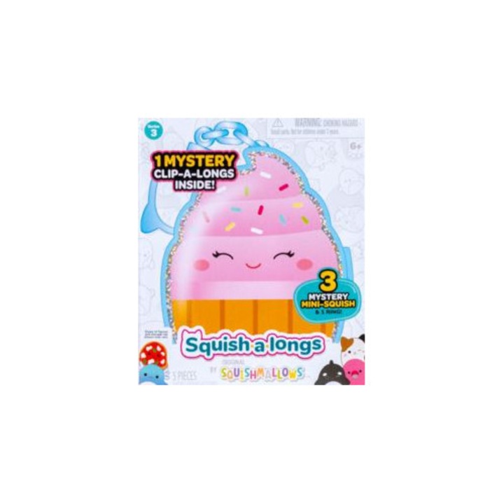 Brelocuri Squishmallows, set Clip-a-longs, 3 figurine, 2,5 cm, multicolor