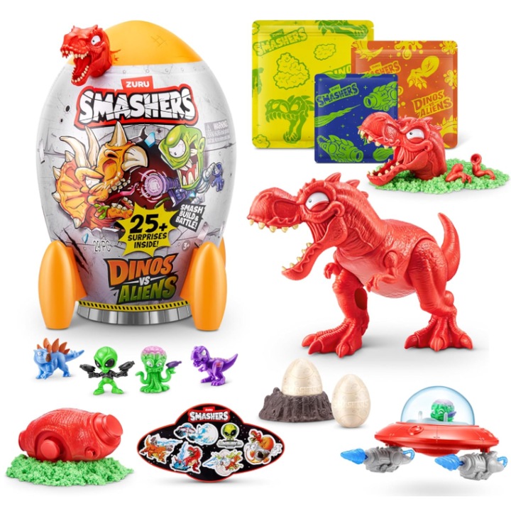 Figurina Zuru Smashers Dino vs Aliens, set, T-Rex, 30x20x20cm, pentru copii peste 3 ani