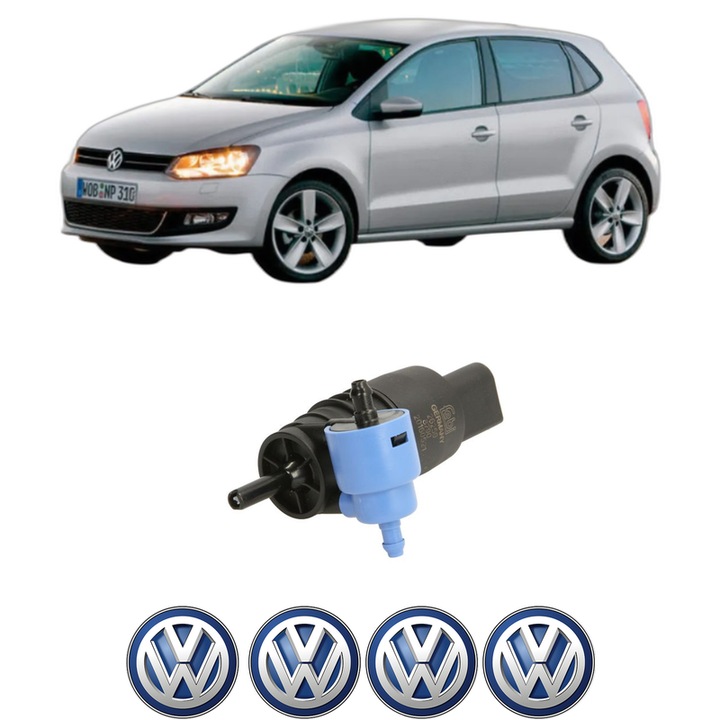 Pompa de apa spalare parbriz Volkswagen POLO Van V (6R1, 6C1) din 2009-2017, auto, Febi, 4x Stickere auto cu Volkswagen