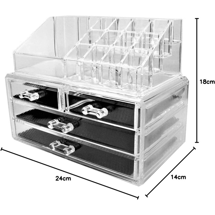 Organizator cu 4 nivele transparent