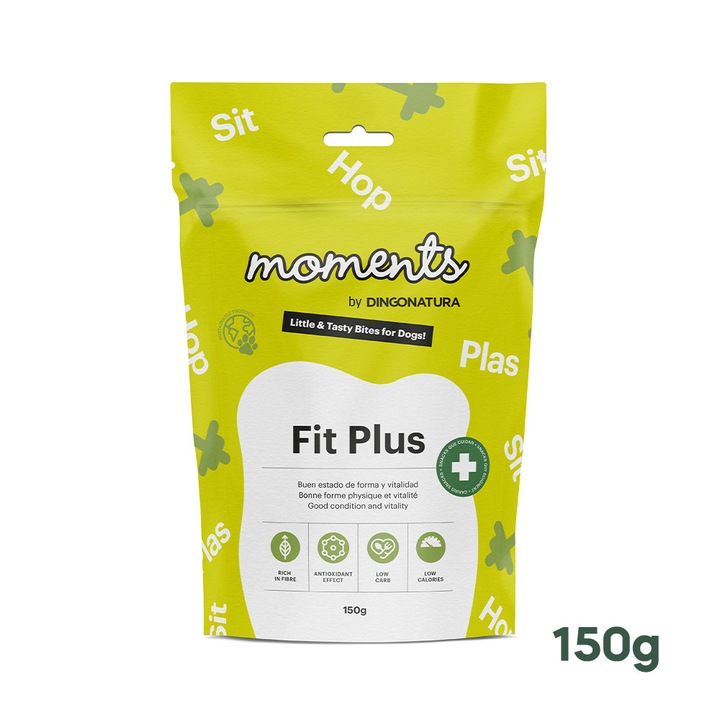 Recompense pentru caini Moments Fit Plus, Pui, Curcan si Mar 150g, Sanatate Fizica Optima, Toate Taliile