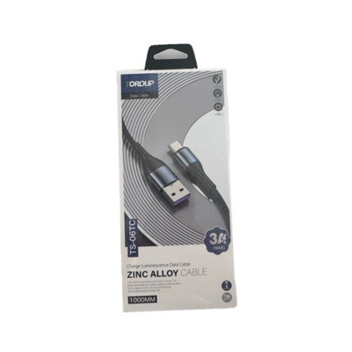 TORO-UP Cablu incarcare USB-Type C, 3A, 1m