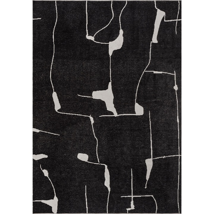 Szőnyeg szett, Rug Couture, Atlas ekrü-fekete, 2400g/m², 7mm, 160x230cm