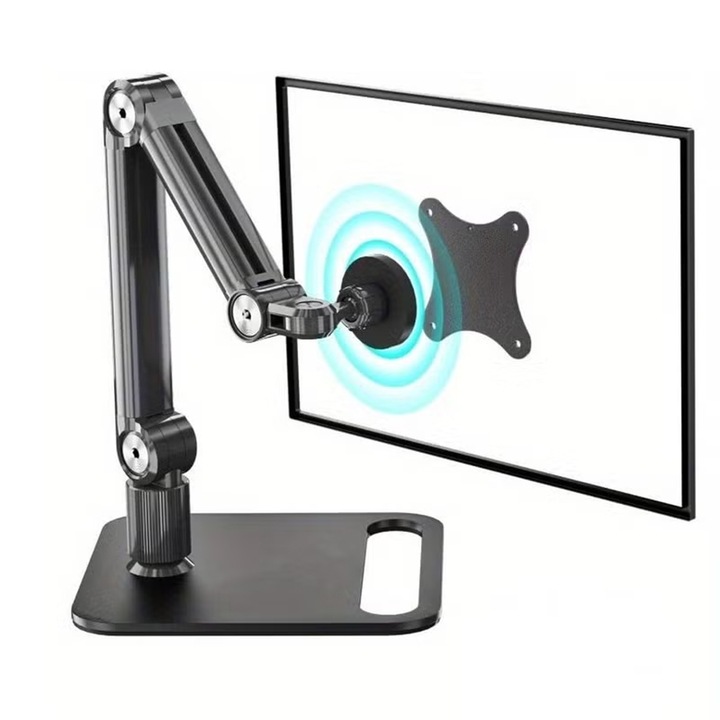 Suport portabil pentru monitor de birou, cu eliberare rapida magnetica, pliabil, 4,7-18,5 inch, monitor portabil, 75x75mm, suport VESA pentru monitor de calatorie pliabil