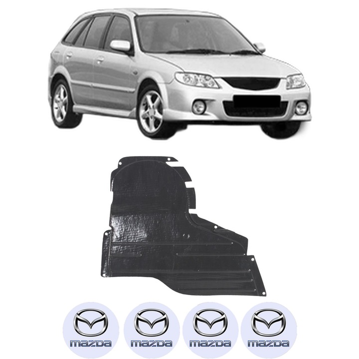 Scut motor MAZDA 323 F VI Hatchback (BJ) din 1998-2004, protectie auto, plastic, 4x Stickere auto cu MAZDA
