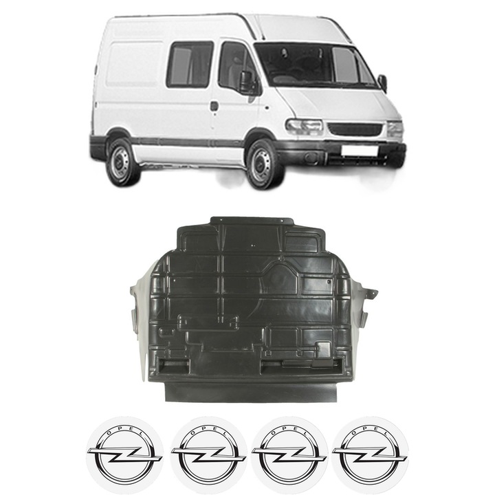 Scut motor OPEL MOVANO A Van (X70) din 1988-1995, protectie auto, plastic, 4x Stickere auto cu OPEL