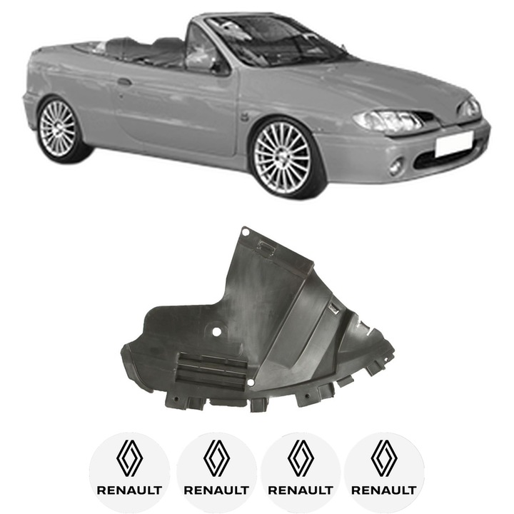 Scut bara RENAULT MEGANE I Cabriolet (EA0/1_) din 1996-2003, protectie auto, plastic, 4x Stickere auto cu RENAULT