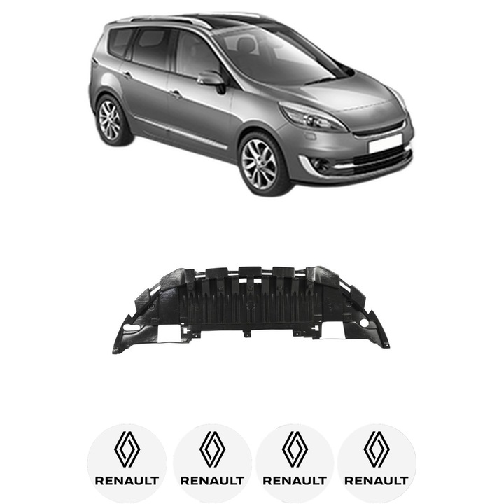 Scut bara RENAULT GRAND SCENIC III (JZ0/1_) din 2003-2010, protectie auto, plastic, 4x Stickere auto cu RENAULT