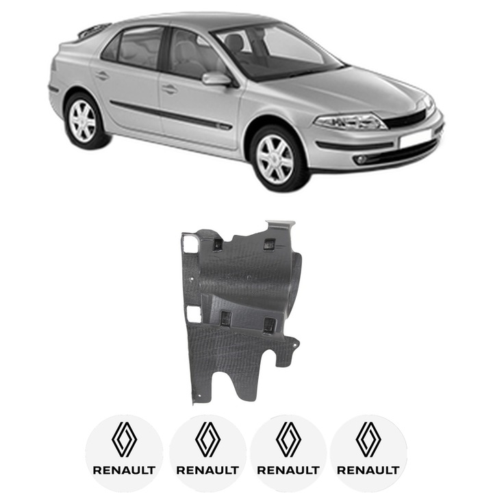 Scut motor RENAULT LAGUNA II (BG0/1_) din 2015-2021, protectie auto, plastic, 4x Stickere auto cu RENAULT
