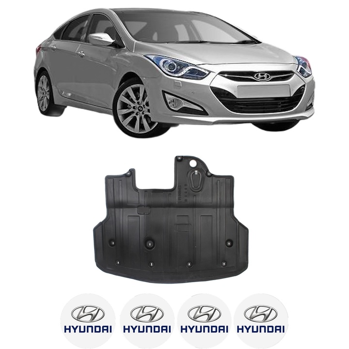 Scut motor HYUNDAI i40 I (VF) din 2012-2019, protectie auto, plastic, 4x Stickere auto cu HYUNDAI