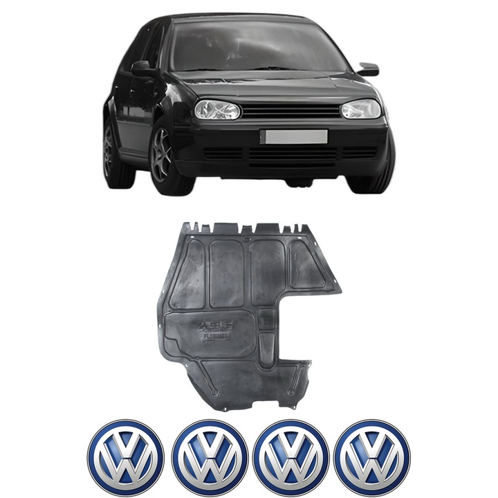 Scut motor Volkswagen GOLF IV Van (1J1) din 1997-2004, protectie auto, plastic, 4x Stickere auto cu Volkswagen
