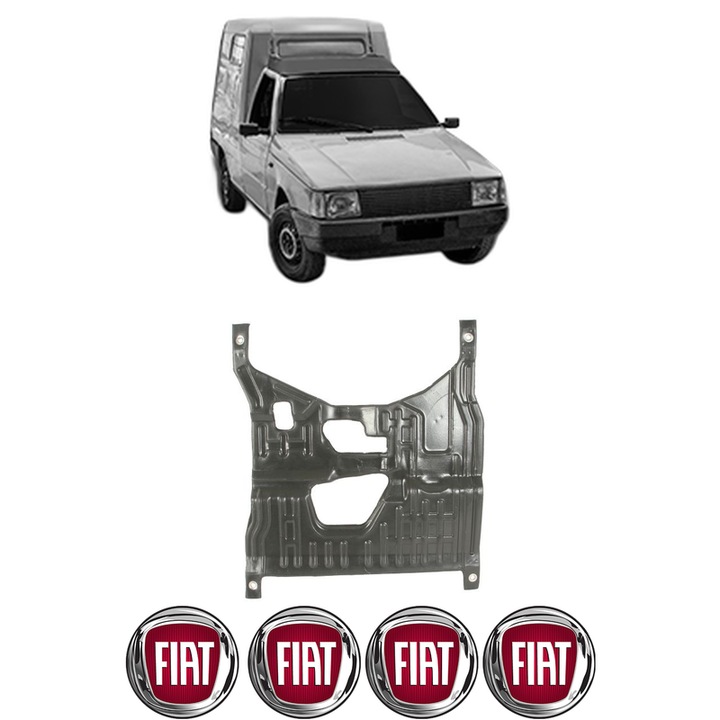 Scut motor FIAT FIORINO MPV (147_) din 1982-1988, protectie auto, plastic, 4x Stickere auto cu FIAT
