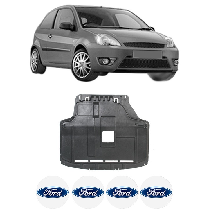 Scut motor FORD FIESTA V Van din 2003-2010, protectie auto, plastic, 4x Stickere auto cu FORD