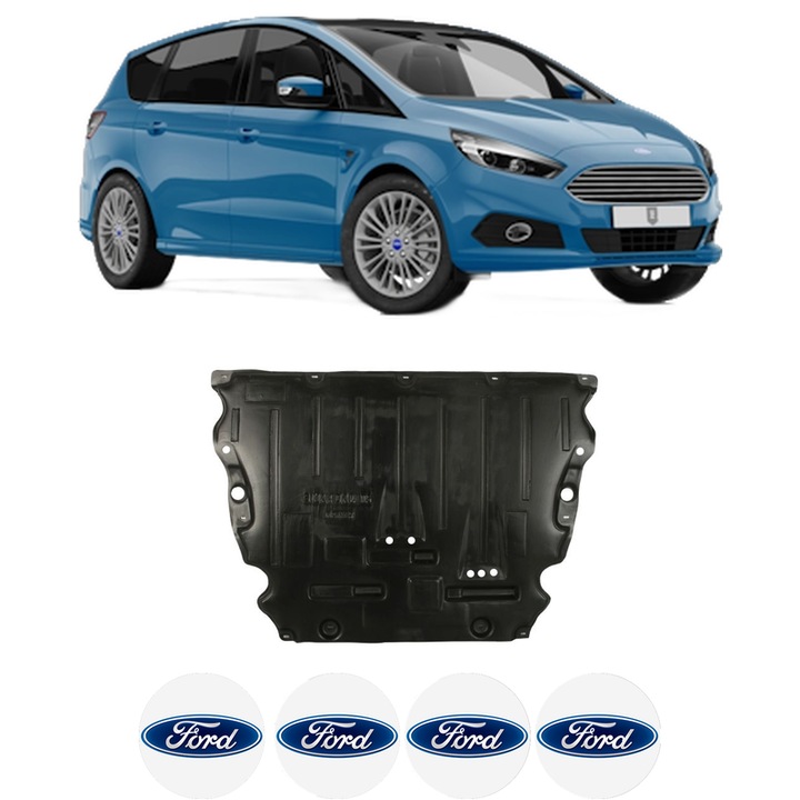 Scut motor FORD GALAXY III (CK) din 2015-2018, protectie auto, plastic, 4x Stickere auto cu FORD